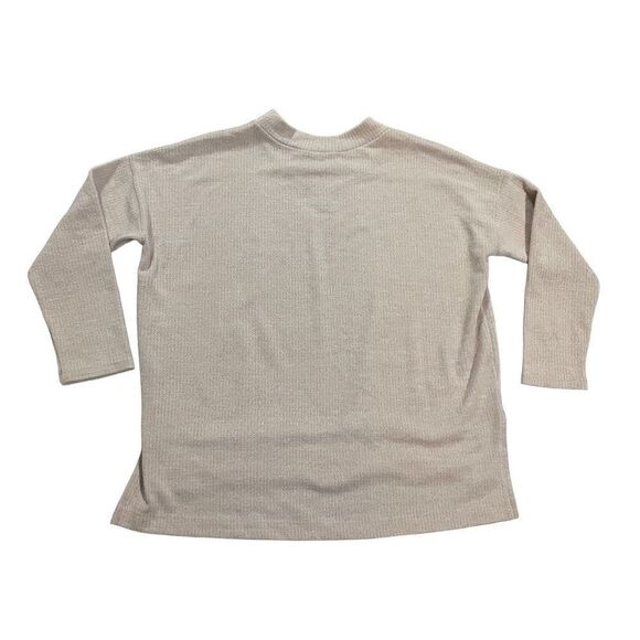 Clara Sun Woo  light pink Vneck sweater sz small split hem ribbed knit - Picture 2 of 10